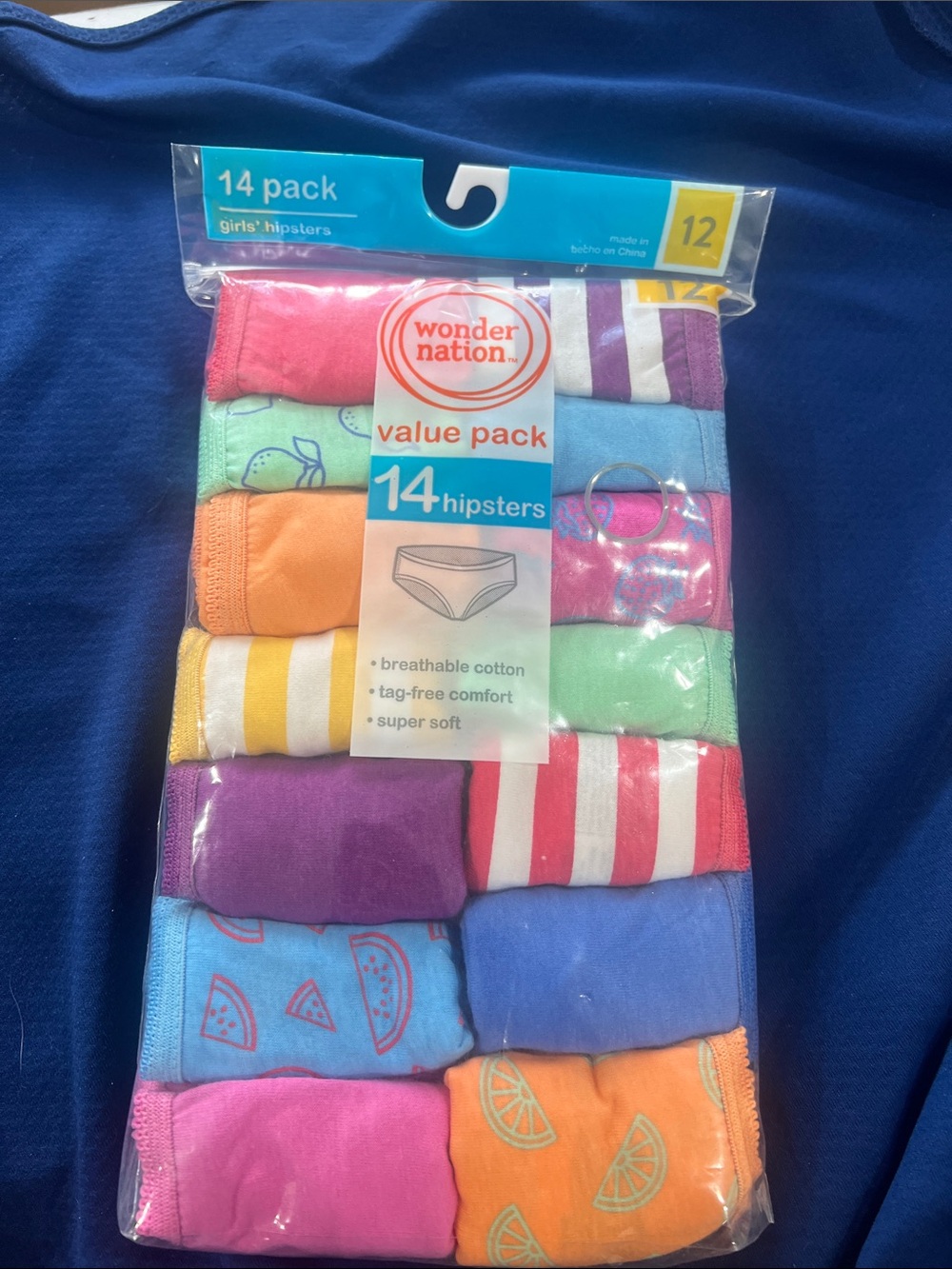 Wonder Nation Girls' 14-Pack Hipsters - Multi-Color Value Pack